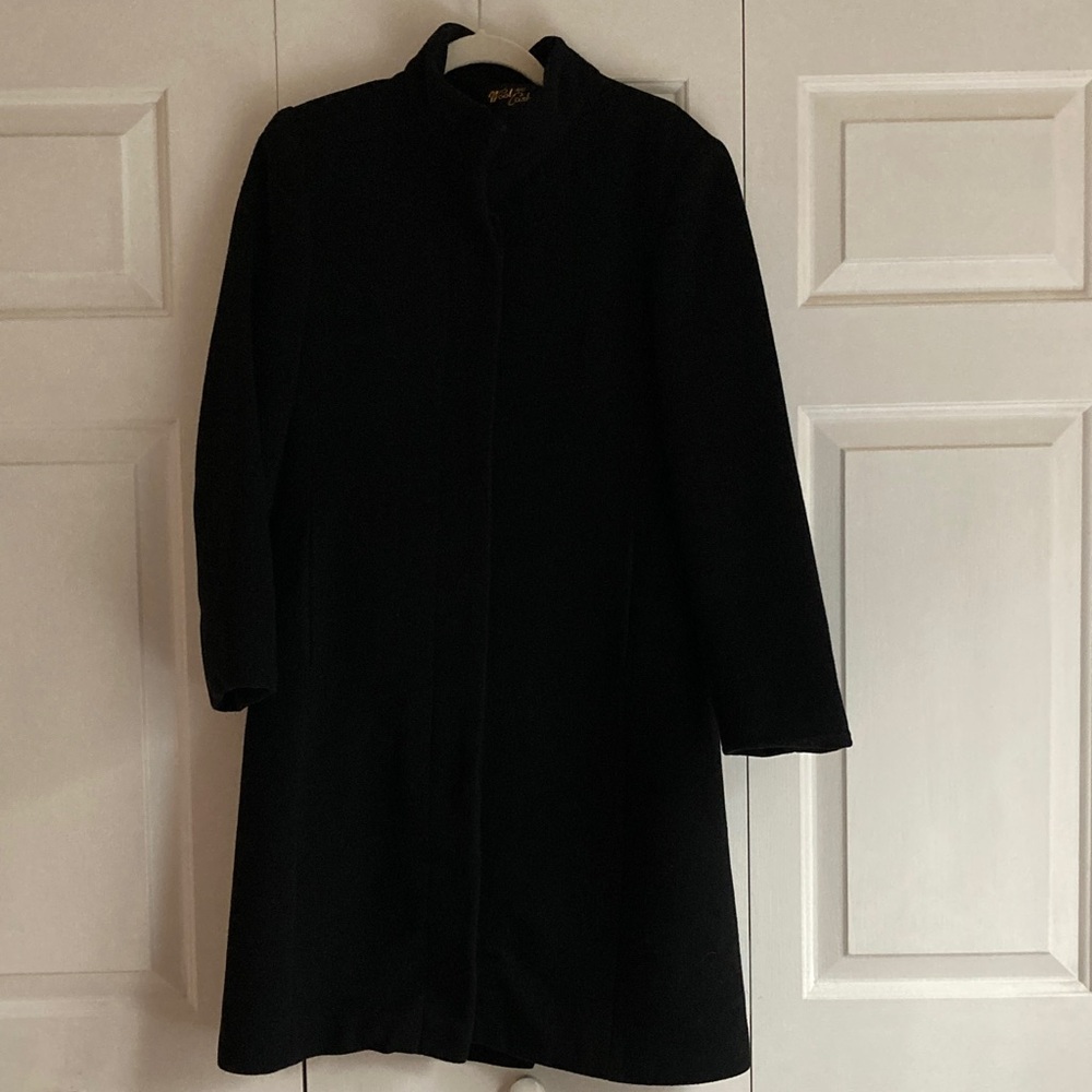 Vintage Black Wool Blend Coat